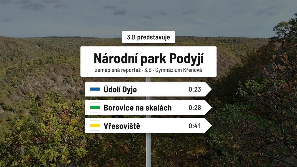 Snímek z verze B · Turistický rozcestník